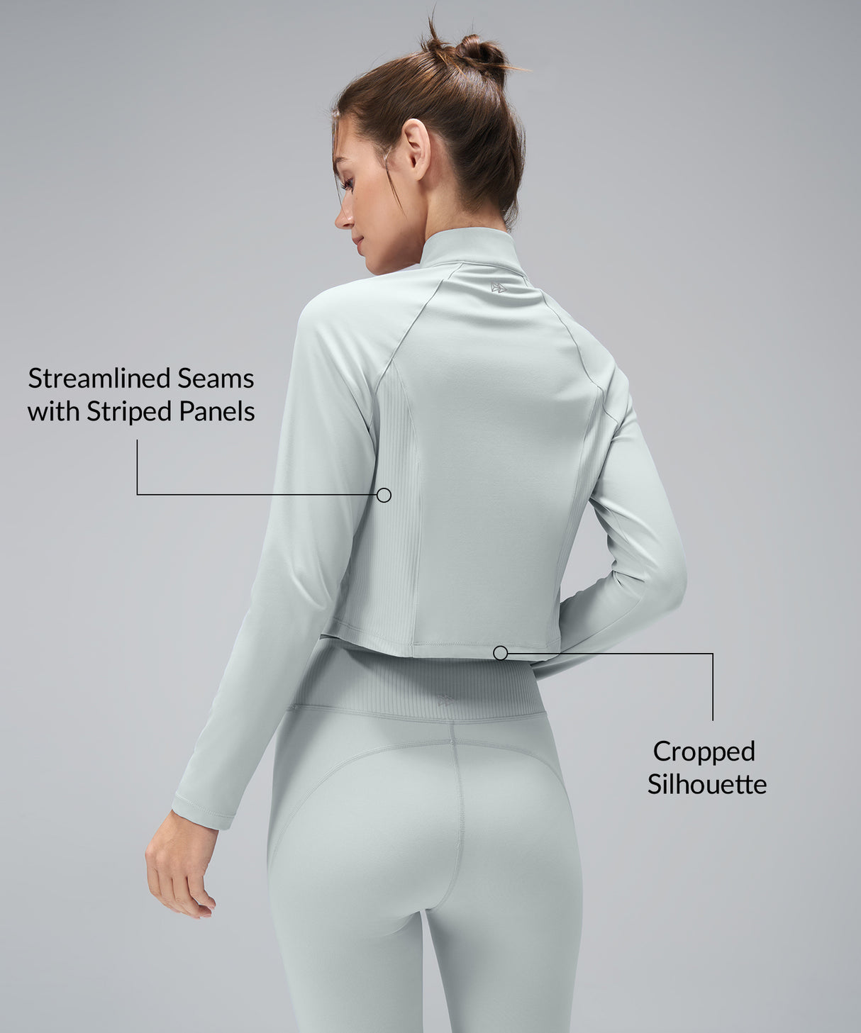 Anywhere Cropped Mock Neck Zip-Up Jacka | Lätta stödjackor för kvinnor