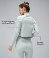 Anywhere Cropped Mock Neck Zip-Up Jacka | Lätta stödjackor för kvinnor
