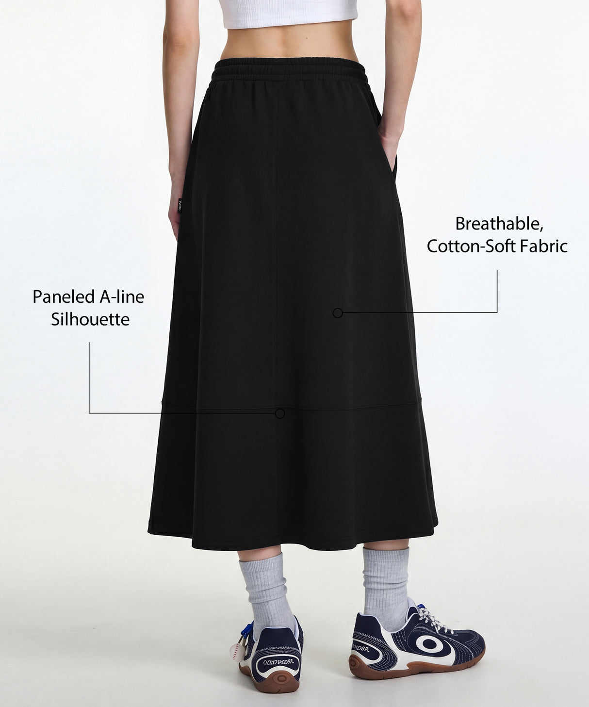 Anywhere Elastic Drawstring Pockets Daily Skirt | Women's Sports Skirt