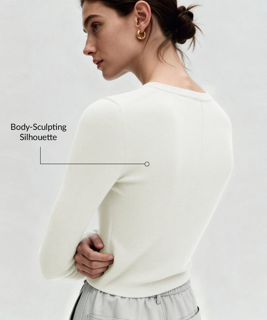 Camicia casual a maniche lunghe con colletto a mezzo bottone Anywhere | T-shirt a maniche lunghe da donna