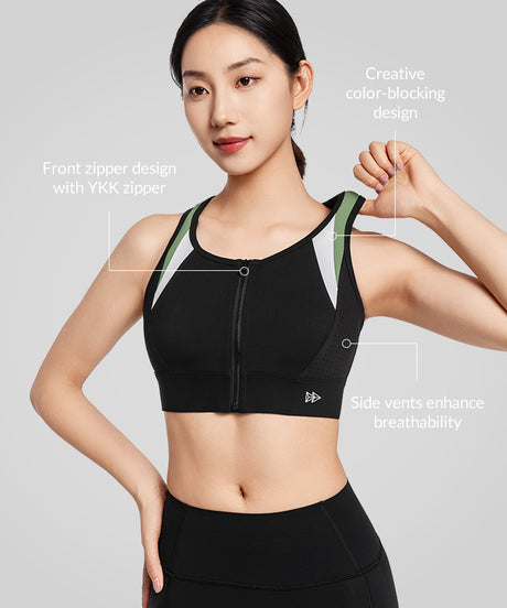 Reggiseno sportivo ad alto sostegno Power Color Block Airholes Panel | Reggiseno sportivo ad alto sostegno da donna