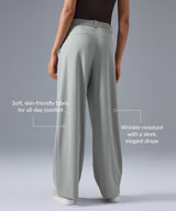 Modern Pleated Long Flowy Wide-leg Suit Pants| Women's Light Support Pants