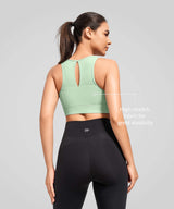 Power Zip Front Key Hole Back Sports Bra | Women's High Support Sports Bra