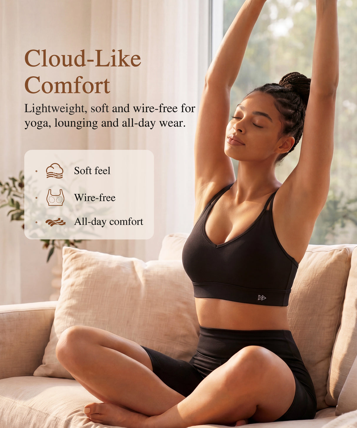 Anywhere V-Ausschnitt Diamond Mesh Yoga-BH | Leicht stützender Sport-BH für Damen