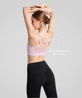 Sujetador de yoga de malla transparente con doble tirante Anywhere | Sujetador deportivo de sujeción ligera para mujer