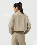 Anywhere Kurzer Stehkragen Mode Freizeitjacke | Damen Sportjacke