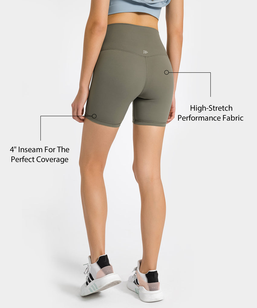 Shift Stretchy Soft No Front Seam Pocket Shorts 4 inches| Women's Light Support Shorts