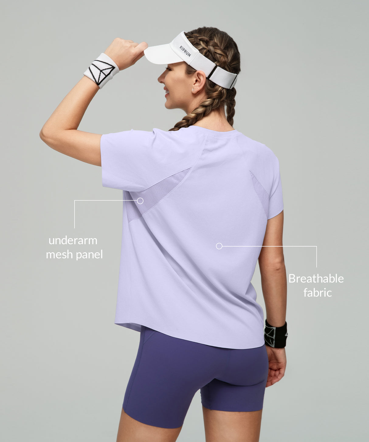 Anywhere Back Mesh Solid Color Comfortable T-shirt