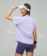 Anywhere Back Mesh Solid Color Comfortable T-shirt