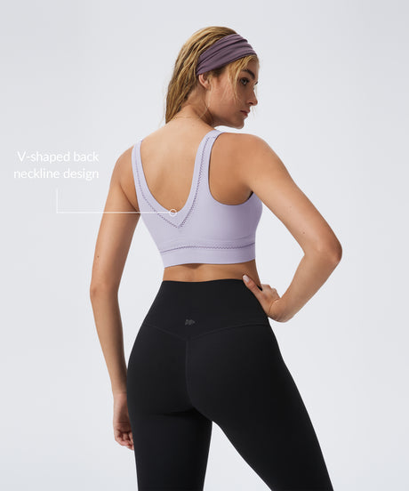 Anywhere V-back Braided Soft Yoga Bra | Women's Light Support Sports Bra