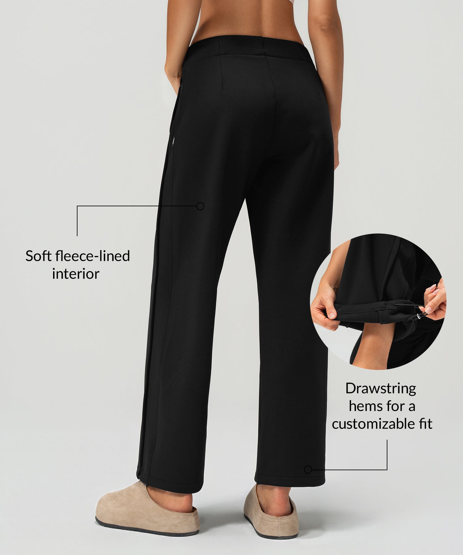 Anywhere Cozy Fleecegefütterte, verstellbare Hose, 74 cm | Damen-Sporthose