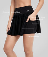 Falda de tenis con bolsillos de malla esculpida | Falda deportiva para mujer