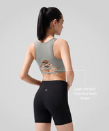 Power Fashion Racerback Cross Cut-out Sport-BH | Damen-Sport-BH mit starkem Halt