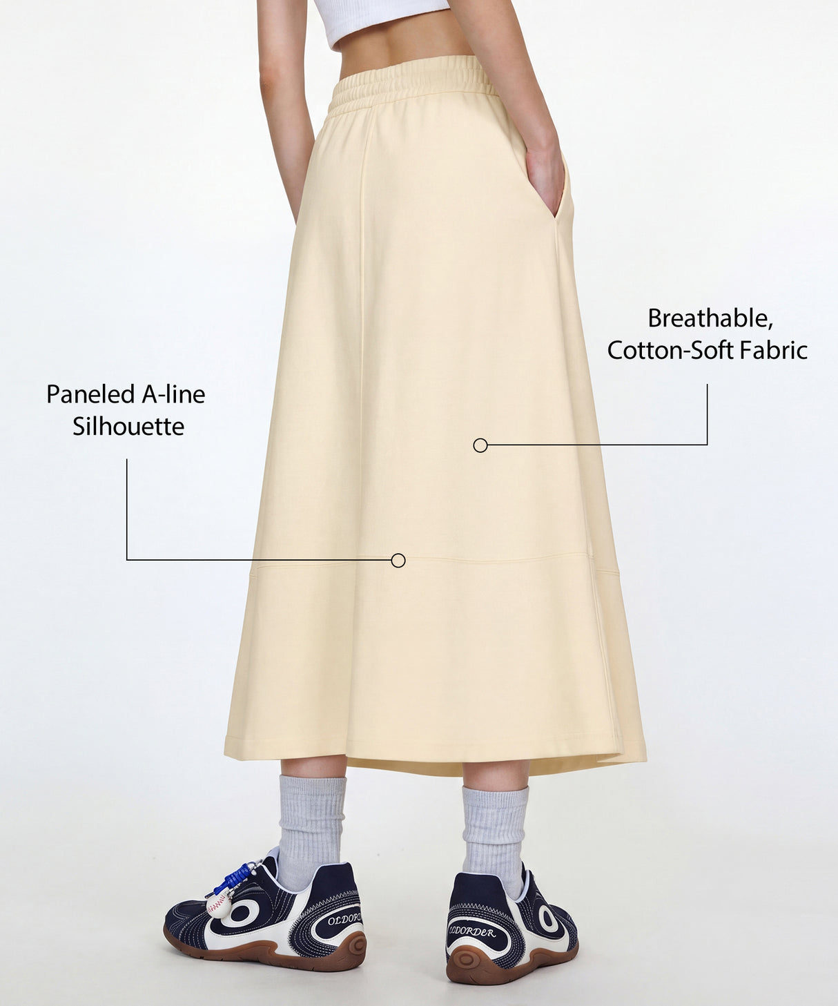 Anywhere Elastic Drawstring Pockets Daily Skirt | Women's Sports Skirt