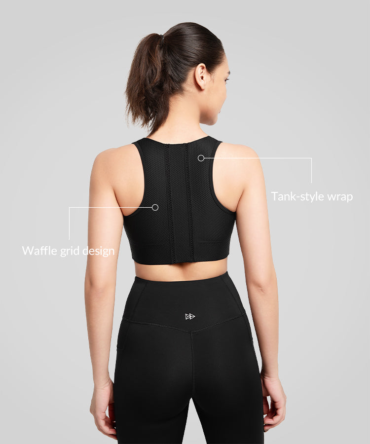 Atmungsaktiver Power Waffle Mesh-Lauf-BH | Sport-BH mit starkem Halt für Damen