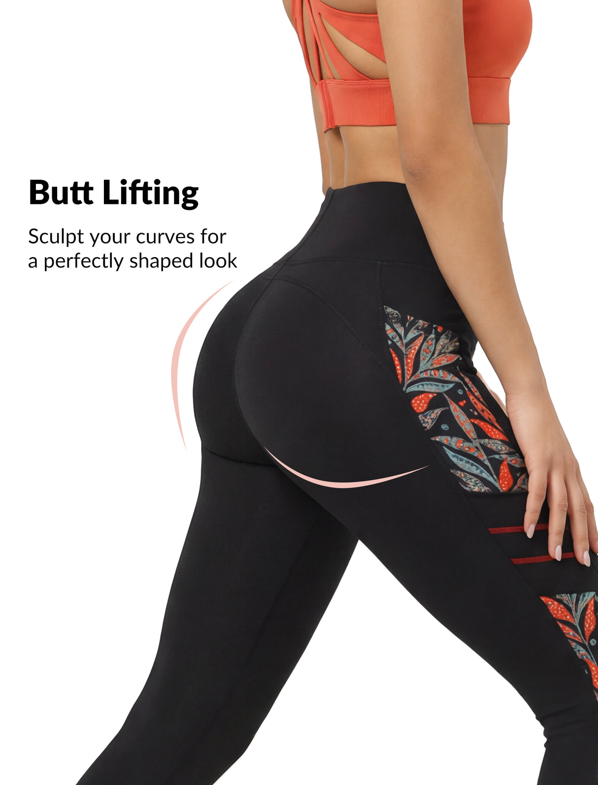 Leggings de running Echo de cintura alta con estampado de 66 cm | Leggings de alta sujeción para mujer