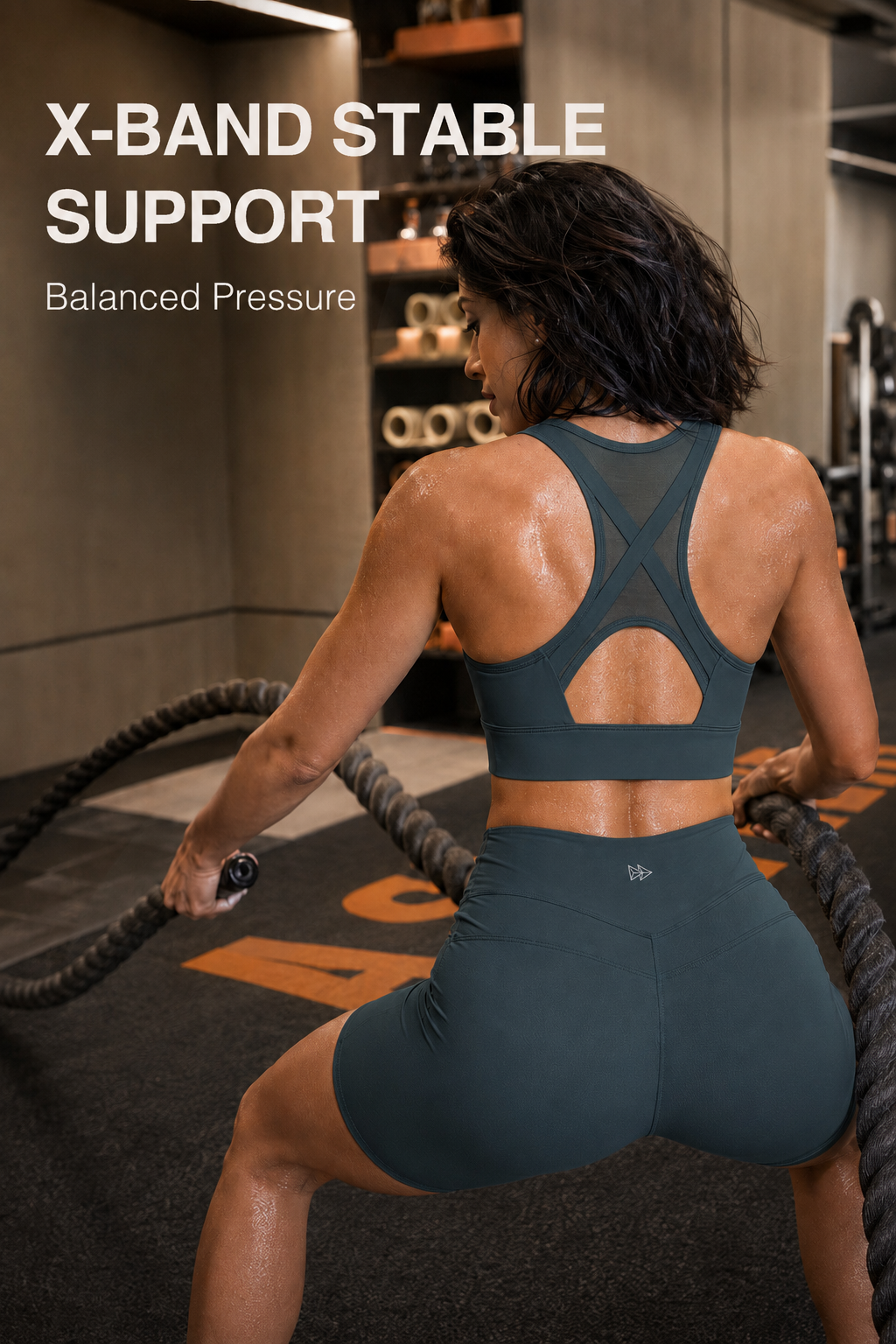 Reggiseno da corsa Power Cross Racerback | Reggiseno sportivo ad alto sostegno da donna