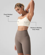 Anywhere Double Strap Sheer Mesh Yoga Bra| Women's Light Support Sports Bra