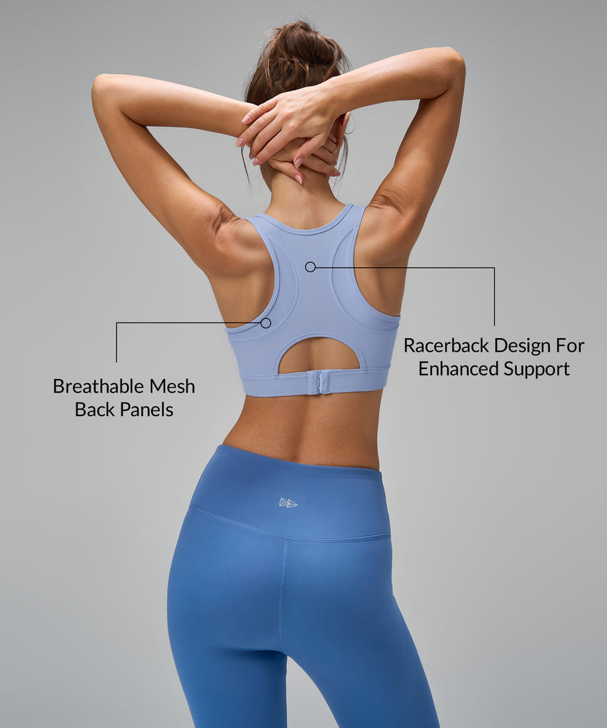 Sculpt Racerback Mesh Hook-Back Sports Bra | Women's High Support Sports Bra