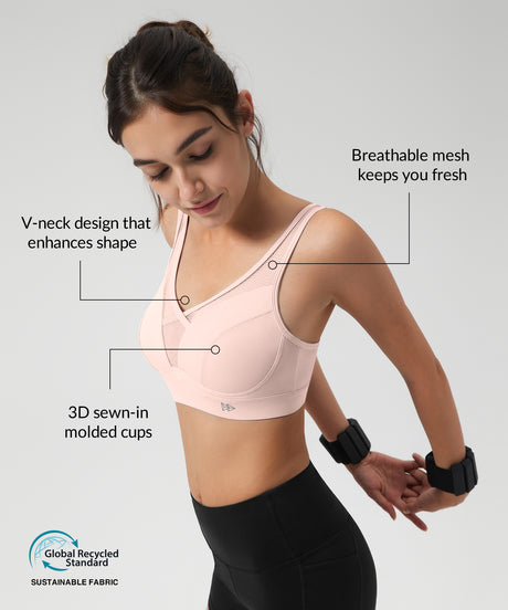 Sport-BH mit verstellbarem Mesh-Einsatz im Petal-Stil | Sport-BH für Damen mit mittlerem Halt