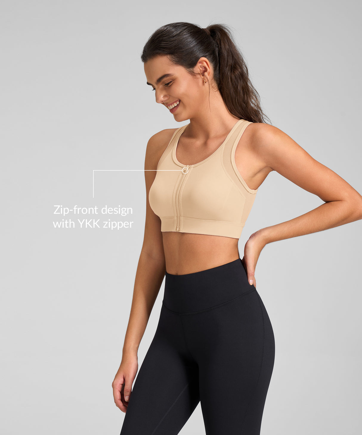 Power T-back Mesh Lightweight Running Bra | Women's High Support Sports Bra