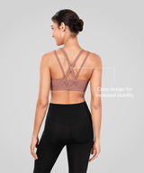 Echo Long Double Cross Straps Padded Yoga Bra | Women's Light Support Sports Bra