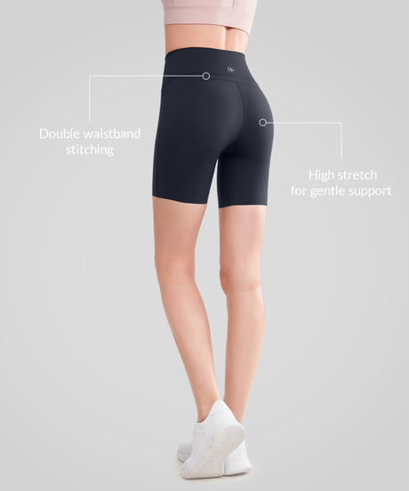 Pantaloncini elasticizzati e morbidi Shift con doppia cucitura, 8" | Pantaloncini da corsa ad alto supporto da donna