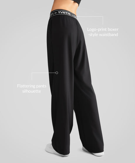 Shift Urban Letter Print Wide Leg-byxor 27'' | Damsportbyxor