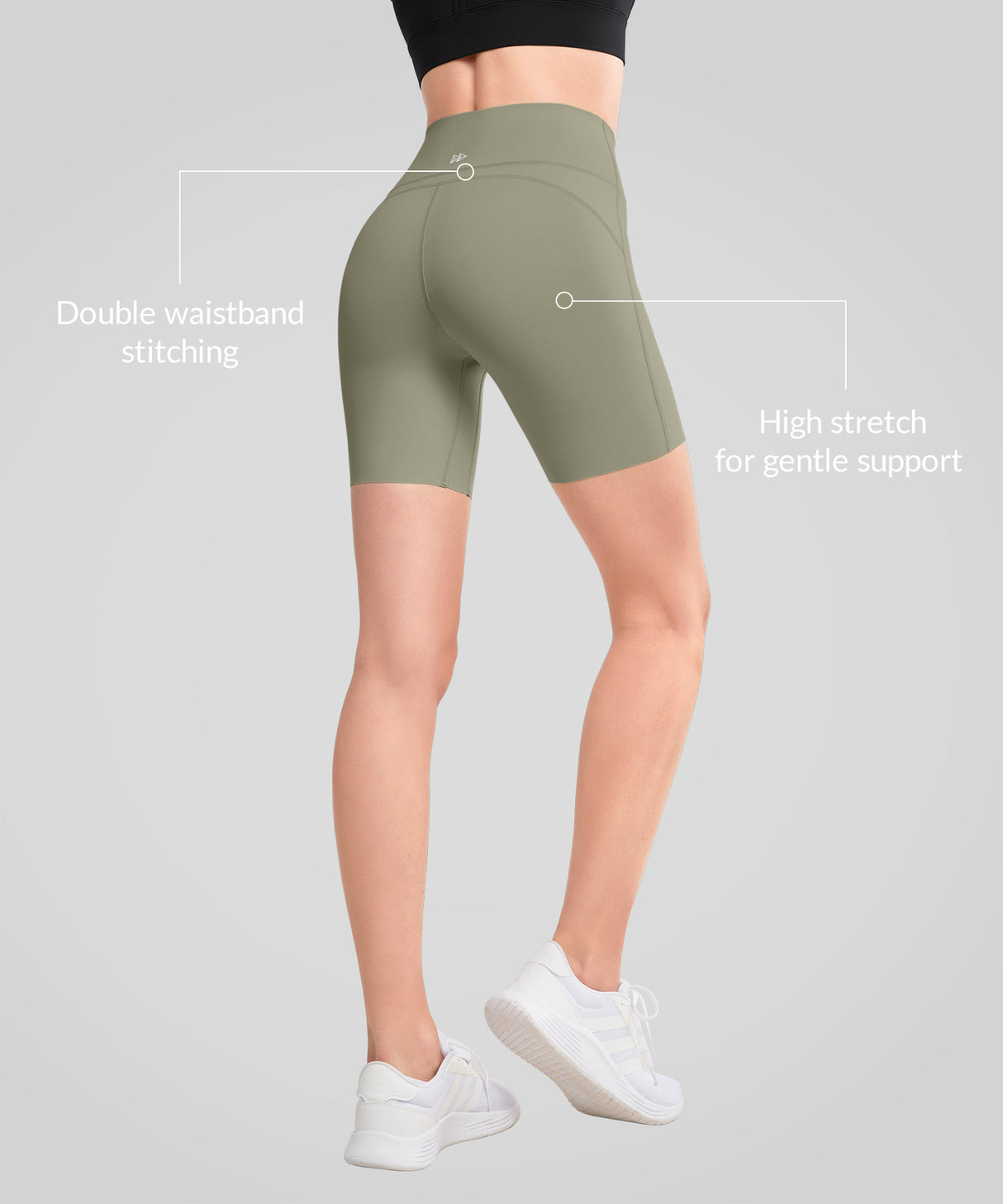Shift Stretchy Soft Double Seam Shorts 8"| Women's High Support Running Shorts