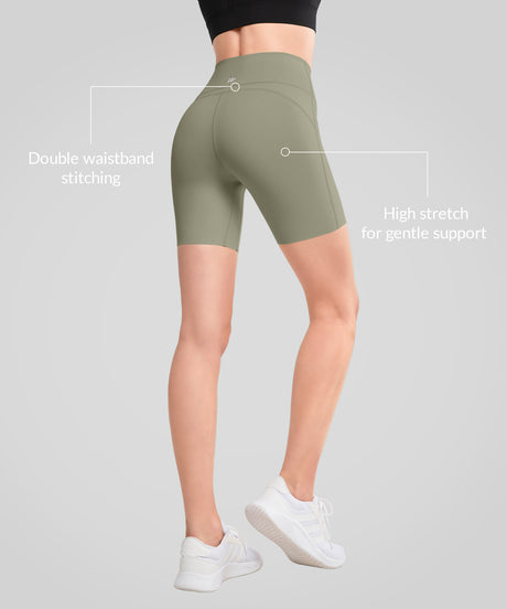 Pantaloncini elasticizzati e morbidi Shift con doppia cucitura, 8" | Pantaloncini da corsa ad alto supporto da donna