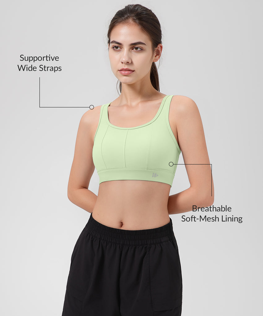 Power Racerback Breathable Lace Mesh Bra | Women's High Support Sports Bra