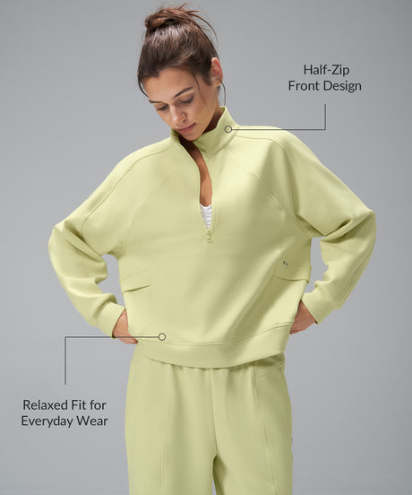 Anywhere Half-Zip Mock Neck Pockets Sweatshirt | Women's Sports Sweatshirt