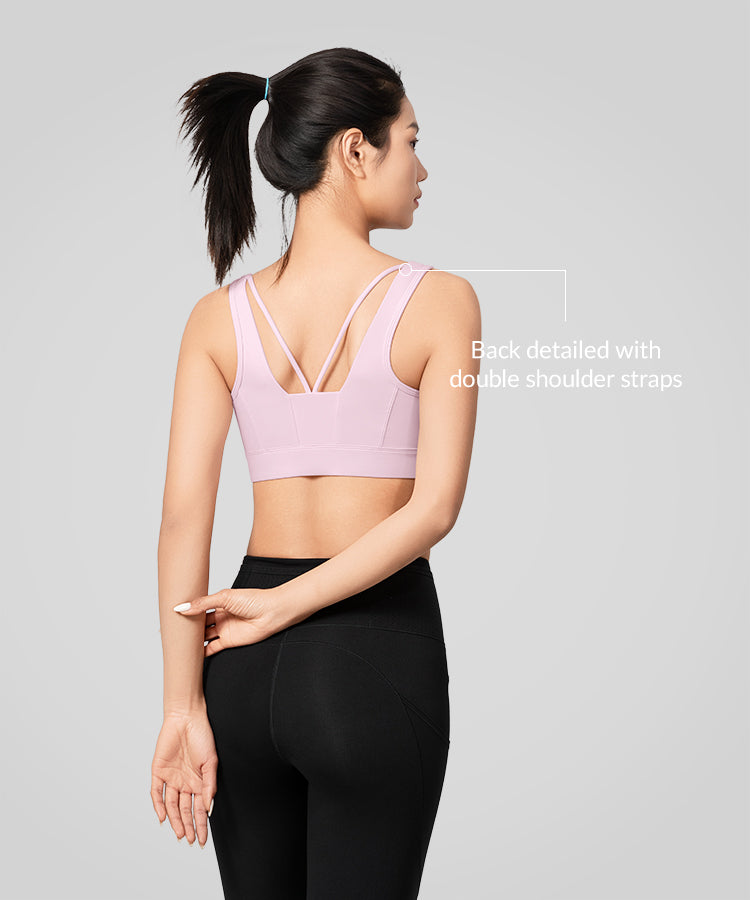 Power Zip Front Wide Straps Sports Bra | Women's High Support Sports Bra