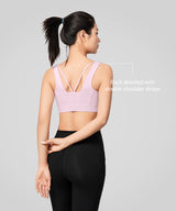 Power Zip Front Wide Straps Sports Bra | Women's High Support Sports Bra