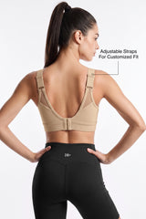 Shift™ Adjustable Straps Breathable Mesh With Sewn-In Pads High Support Sports Bra | High-Impact Support Best For Running, HIIT, Yoga & Training