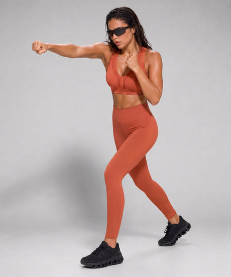 Sujetador para correr Power con cuello en V y espalda cruzada | Sujetador deportivo de alta sujeción para mujer