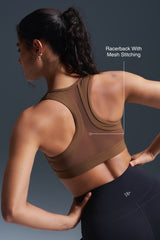 Reggiseno da corsa imbottito con schiena incrociata in rete e cerniera frontale Enfold | Reggiseno sportivo ad alto sostegno da donna