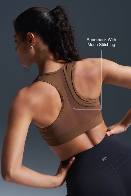 Enfold™ Zip Front Breathable Racerback High Impact Running Bra | Women's High Support Sports Bra