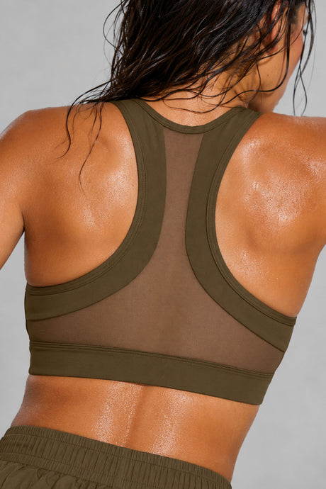 Reggiseno da corsa imbottito con schiena incrociata in rete e cerniera frontale Enfold | Reggiseno sportivo ad alto sostegno da donna