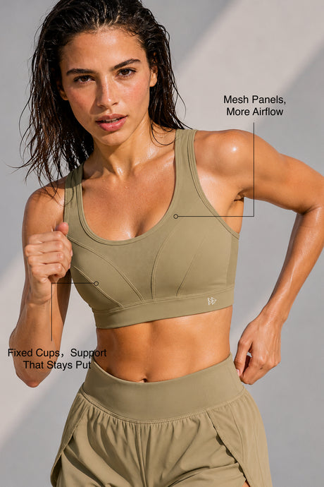 Reggiseno da corsa imbottito regolabile Power Enhance | Reggiseno sportivo da donna con supporto medio