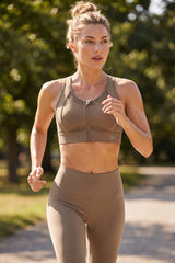 Sculpt™ Zip Front Breathable Racerback High Support Running Bra | Women's High Support Sports Bra