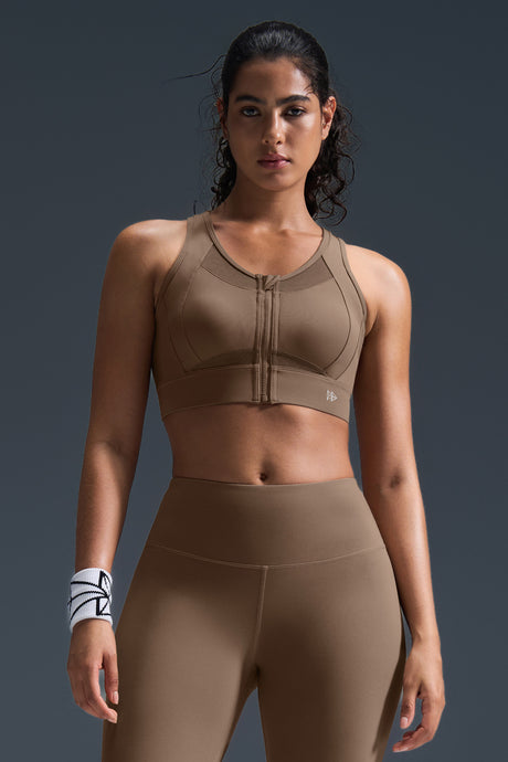 Reggiseno da corsa imbottito Sculpt Zip Mesh Racerback | Reggiseno sportivo ad alto sostegno da donna