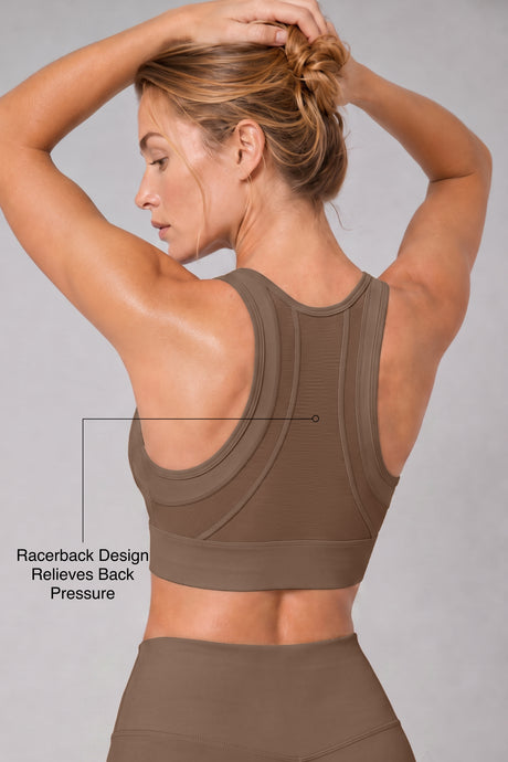 Sculpt™ Zip Front Breathable Racerback High Support Running Bra | Women's High Support Sports Bra