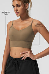 Echo™ V-Neck Ribbed Padded Yoga Bra | Women's Light Support Sports Bra