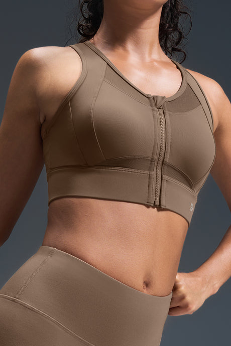 Reggiseno da corsa imbottito Sculpt Zip Mesh Racerback | Reggiseno sportivo ad alto sostegno da donna