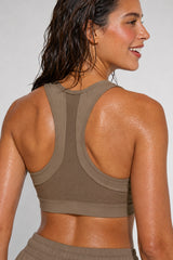 Enfold™ Zip Front Breathable Racerback High Impact Running Bra | Women's High Support Sports Bra