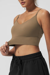Echo™ V-Neck Ribbed Padded Yoga Bra | Women's Light Support Sports Bra