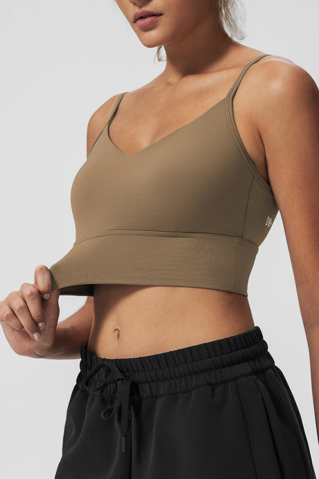 Echo™ V-Neck Ribbed Padded Yoga Bra | Women's Light Support Sports Bra