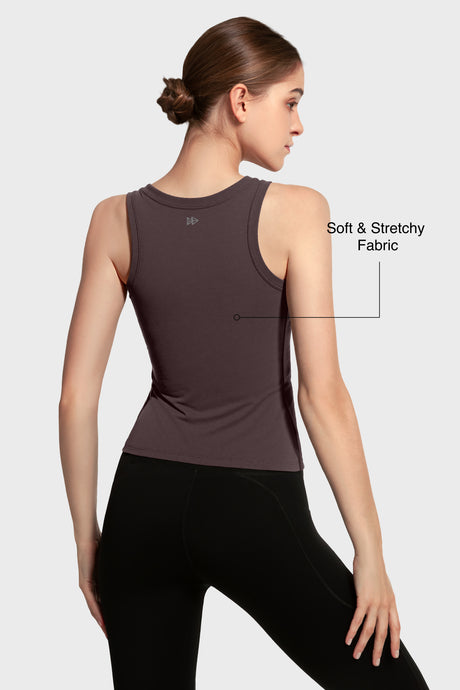 Camiseta de tirantes con escote en V y almohadillas integradas | Camiseta deportiva para mujer