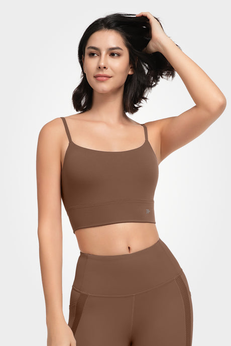 Sculpt™ Scoop Neckline  Strappy Padded Yoga Bra | Women's Light Support Sports Bra